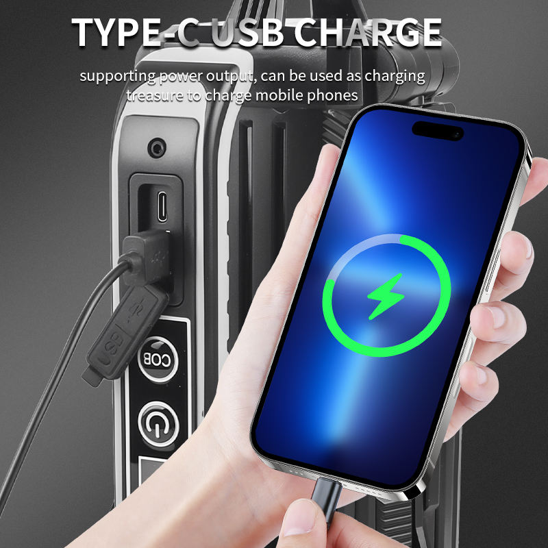 XHP70 LED Work Light Flood Searchlight with Extendable Telescopic Flashlight Retractable Rod Foldable Tripods SQ-18