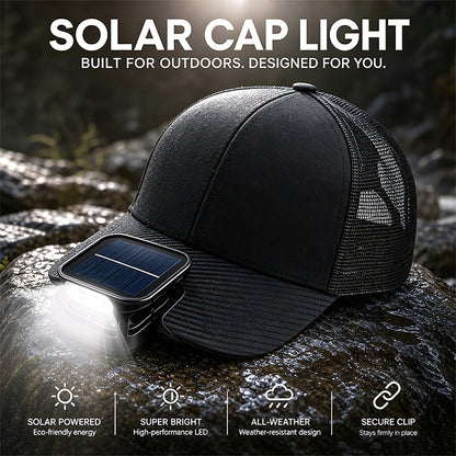 Solar Energy Charge Fan Cap LED Light Hand Wave Sensor IPX4 Waterproof Camping Portable Adjustable Beam Rechargeable Outdoor M5569