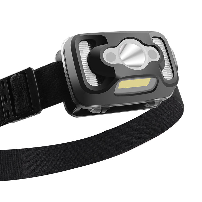 White Red Light Motion Sensor Switch Elastic Headlamp IP44 Waterproof Rechargeable Battery 5 Modes for Adults Kids 2088