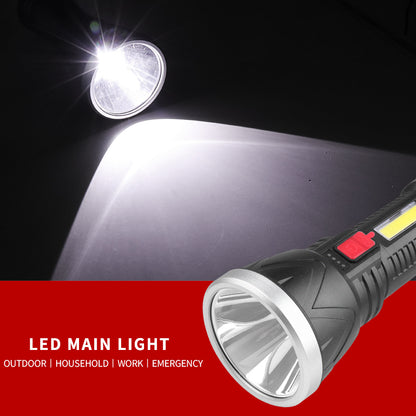 LED High Power Led Flashlights Rechargeable Camping Spotlight with Side Light 9 Lighting Modes for Camping Adventure Outdoor