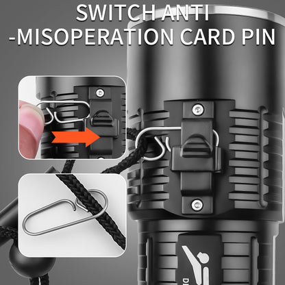 Powerful XHP50 LED Diving Flashlight Professional Underwater Torch 18650 Battery IPX8 Waterproof Torch with Hand Rope