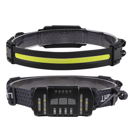 Induction COB Red LED Headlamp with Built-in Battery Type-C Rechargeable IP55 Waterproof 3 Modes for Camping KXK-669