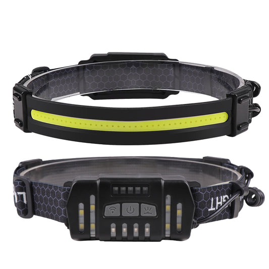 Induction COB Red LED Headlamp with Built-in Battery Type-C Rechargeable IP55 Waterproof 3 Modes for Camping KXK-669