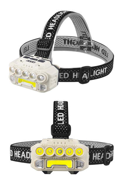Powerful Induction COB LED Headlamp USB Rechargeable Head Flashlight Work Light Outdoors Camping Search Light Fishing Head Torch
