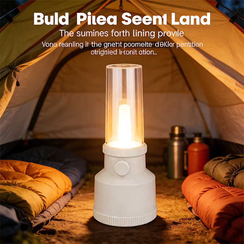 Dual Color Temperature ABS Camping Lantern Outdoor 1 LED Rotary Stepless Dimming USB C Rechargeable Camping Light DS-808