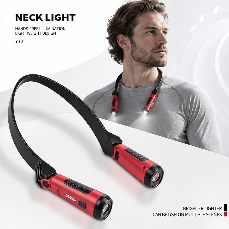 LED Neck Light USB Rechargeable Headlamp Double-press Switch 90° Adjustment for Night Running Camping Work Lamp G904