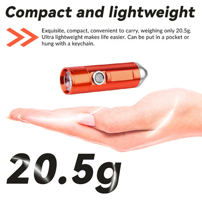 Mini Torch Power Bank Ultra Bright Tactical LED Flashlight Outdoor Lighting 5 Modes With USB Charging Cable
