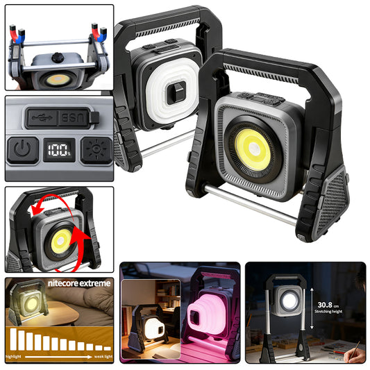 Multifunctional Worklight 360°rotated Rechargeable Work Lamp with Hook Portable COB Flashlight Magnetic Working Light