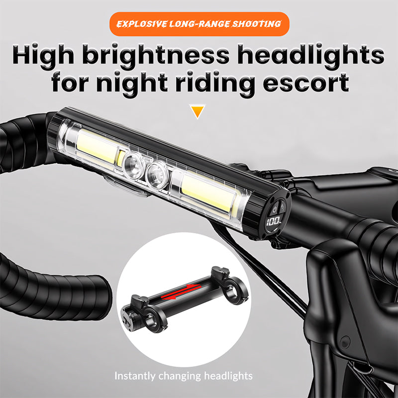 Digital Display 1700Lumen Cycling Led Magnet Hook Type-C Rechargeable Waterproof Front Light Bike Light