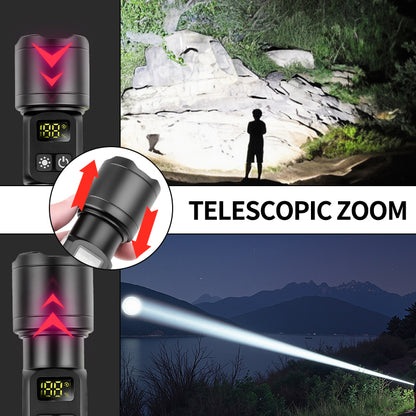 Rechargeable Aluminum Alloy Camping Flashlight with USB Charging 1200 Lumens Adjustable Beam Torchlight 1598