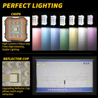 Auto Work Light 64 Led Light Round Square LED Offroad LED Bar 4 Inch Spot Flood Fog Lamp 9-36 V Off Road 4x4