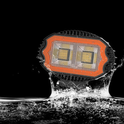 5.5-Inch 4X4 LED Spotlight 54LED DRL 6500K Truck Black Cover Square Headlights 17W 12-24V