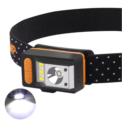 Super Bright Headlamp with Smart Motion Sensor White/Red Warning Light Adjustable Lamp Head Powerful Headlight Head Flashlight
