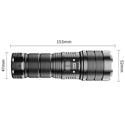 Outdoor White Laser Digital Display Zoom Flashlight Long Range Lighting Flashlight HS X9