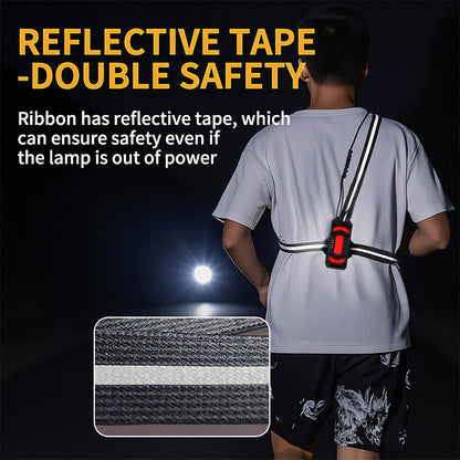Reflective Vest High-Visibility LED Chest Light Run for Night Walking Cycling Adjustable 45° Beam Running Lights