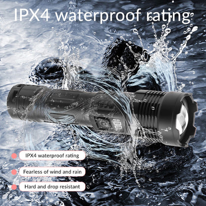 Super Powerful Ultra Long Range Flashlight Dual Source Yellow Blue Flashlight Large Capacity Torch Digital Display Rechargeable