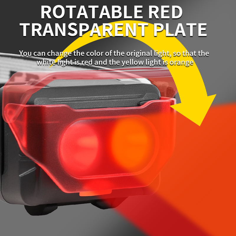Mini XPE LED Rechargeable Headlamp 3*AAA Dry Battery 5 Mode Red ABS Outdoor Fishing Hiking Mountain White Yellow Headlight CY-2029