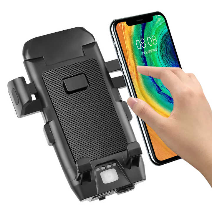 Front Light Mountain Bike Horn Lights One Button Lock Mobile Phone Rack Lighting Cycling Equipment Bicycle Headlight Four In One