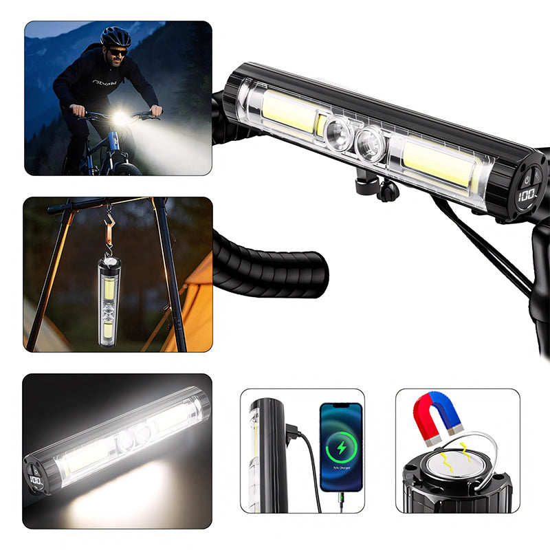 Digital Display 1700Lumen Cycling Led Magnet Hook Type-C Rechargeable Waterproof Front Light Bike Light