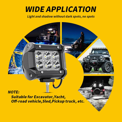 LED Light Bar Spot Beam Offroad 18W Car Waterproof Lamp Universal Led Bar Factory Driving Light for Truck SUV ATV Car