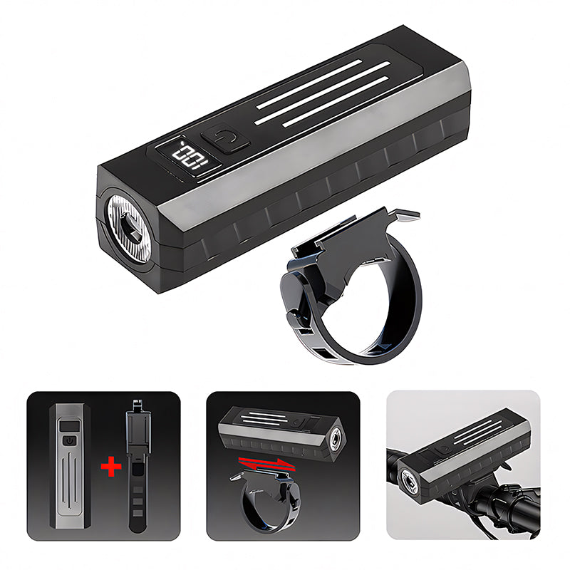 Bicycle Front Light Dual LED 1200mAh USB Rechargeable MTB Road Bike Smart Headlight Cycling Accessories