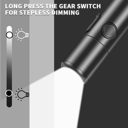 Long Range Small Flashlight 30W LED Telescopic Zoom 1200Lumen Torch IPX4 Lengthenable Stepless Dimming Flashlight