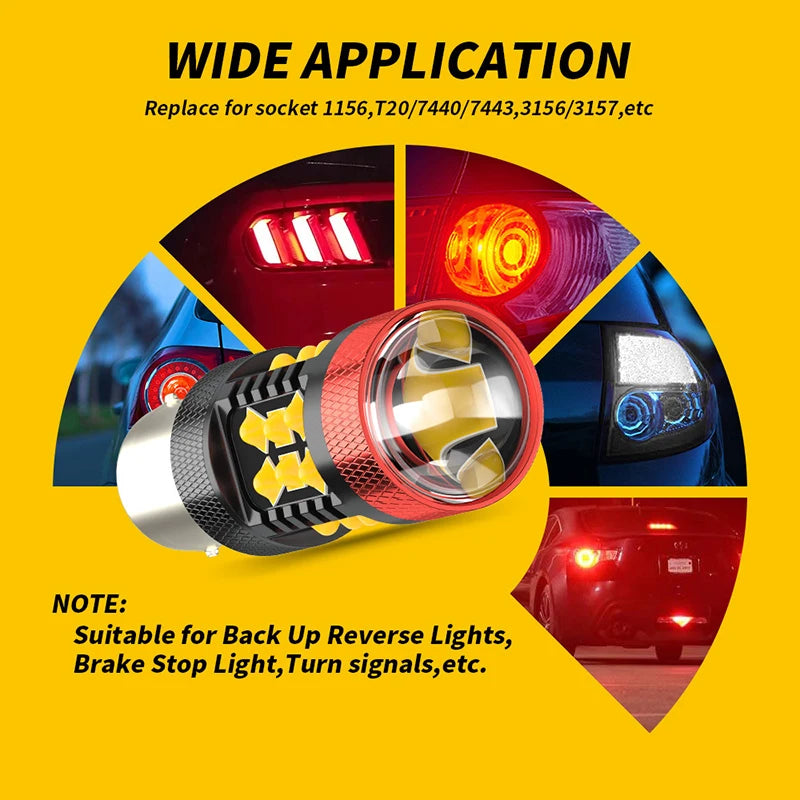 New Style 1156 P21W BA15S Car LED Bulb P21/5W Turn Signal 1156 3030 T20 W16W T25 7443 W21W 7440 White Yellow Red