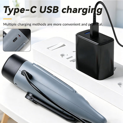 Solar LED Flashlight Hand Crank Power Generation Lighting Portable Multifunction Campinglight Outdoor Emergency T500