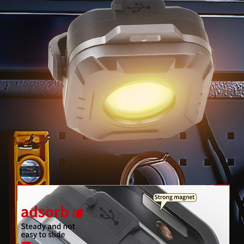 Super Bright COB Work Light Rechargeable Portable Flashlight LED Camping Lamp 360°Foldable Dimming Emergency Car Repairing Lamp