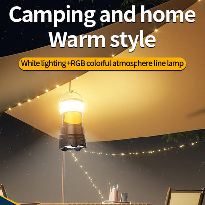 Rechargeable IP33 Induction Searchlight Camping Flashlights Long-Range Color Strip Portable Powerful ABS Lantern Torches Hiking KXK-908