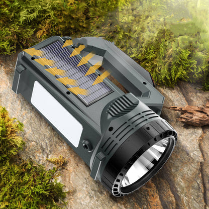 Portable USB Rechargeable LED Searchlight Solar Powered Long Range Tactical Torch for Outdoor Use Flashlight Portable Spotlights ST808