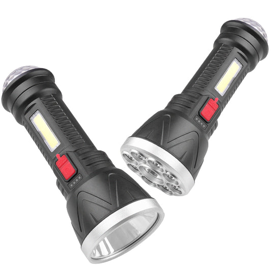 LED High Power Led Flashlights Rechargeable Camping Spotlight with Side Light 9 Lighting Modes for Camping Adventure Outdoor