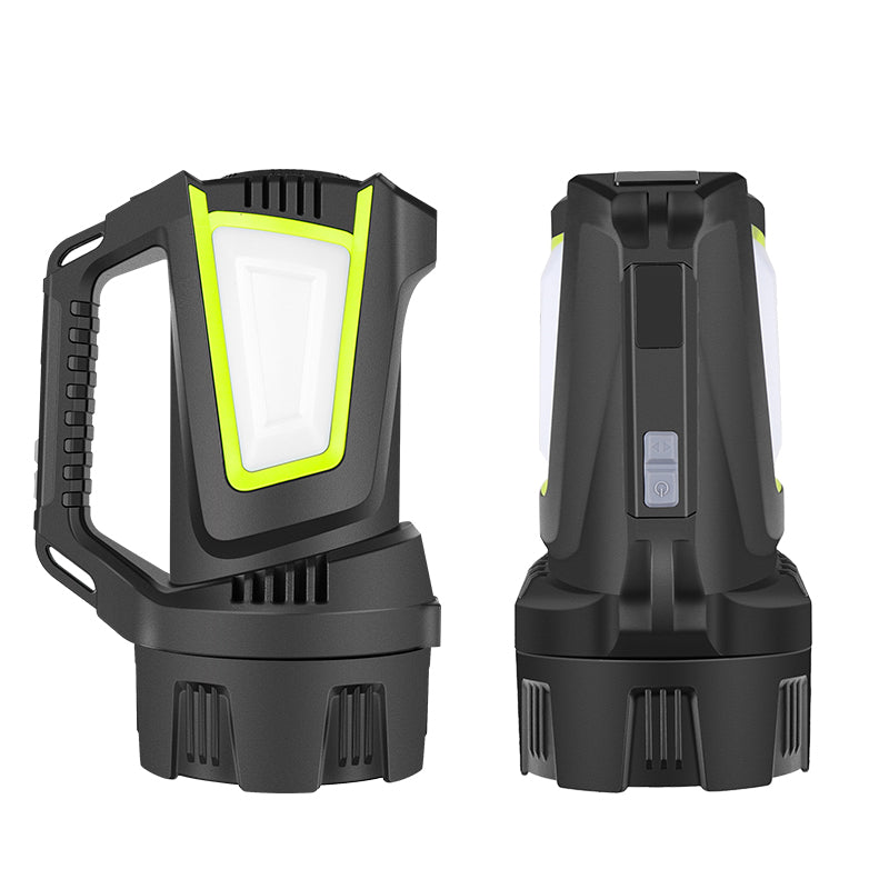 High Power Rechargeable Led Flashlight Work Camping Torch With Cob Side Light Lightweight Outdoor Lighting ABS Material