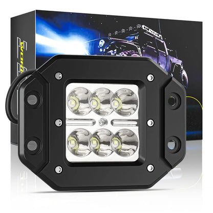 LED spotlights 6500K Flush Mount LED Work Light Bar for Car Truck Offroad Pods Driving Fog Light 9V 30V 1PC