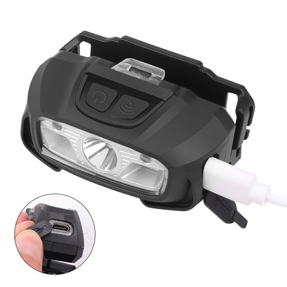 White Red XPG+LED Headlamp Motion Sensor USB Rechargeable Fishing Camping Outdoor Lantern Bicycle Light Headlights 618