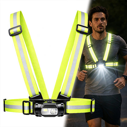 Rechargeable Night Running Cycling Light 180° Rotatable Detachable Front Rear Lights Reflective Strap Memory Function 8513