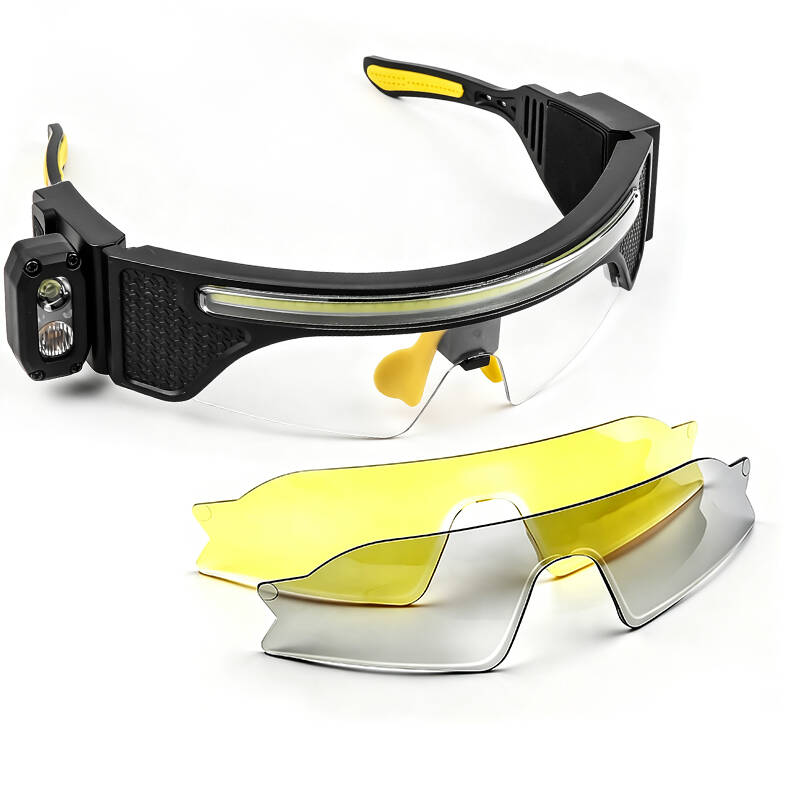Rechargeable LED Head Glasses Work Light with Motion Sensor Eyeglass Clip for Camping & Car Repair-5 Modes IP44 MX5565