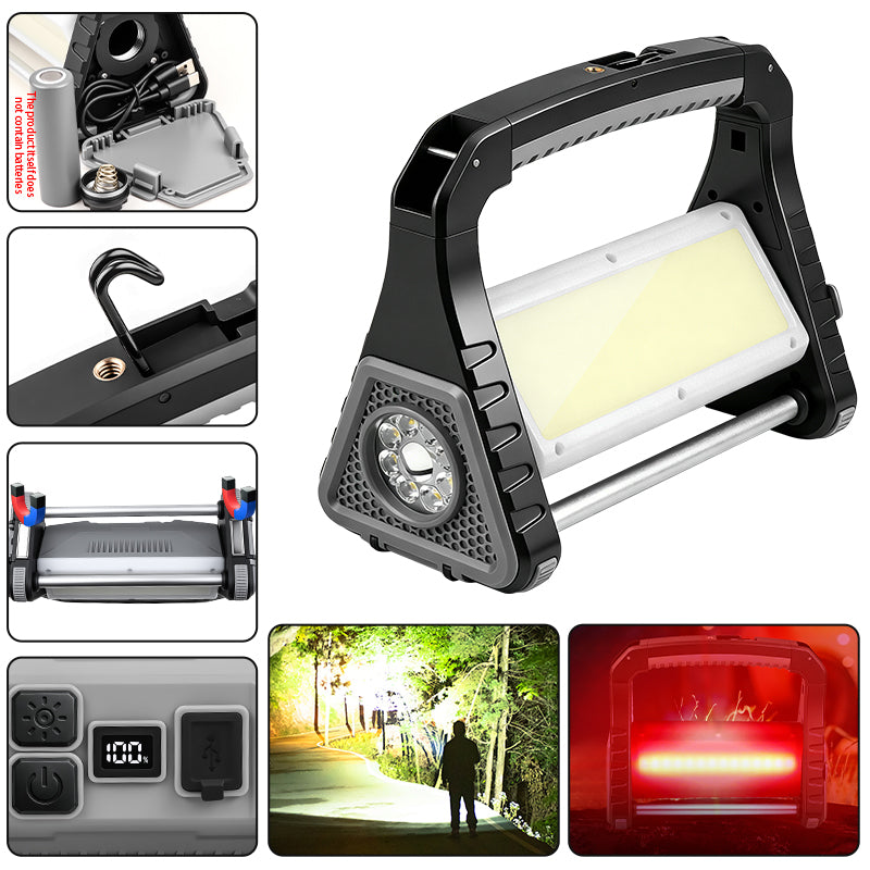 Multifunctional Warm White LED Flashlight 4000LM 4-in-1 COB Work Light Rechargeable with Power Bank Dimmable Portable Workshop SQ-G23