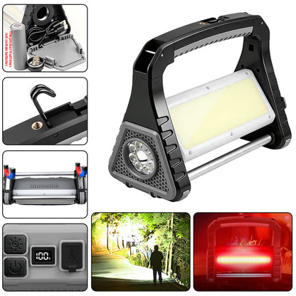 Multifunctional Warm White LED Flashlight 4000LM 4-in-1 COB Work Light Rechargeable with Power Bank Dimmable Portable Workshop SQ-G23