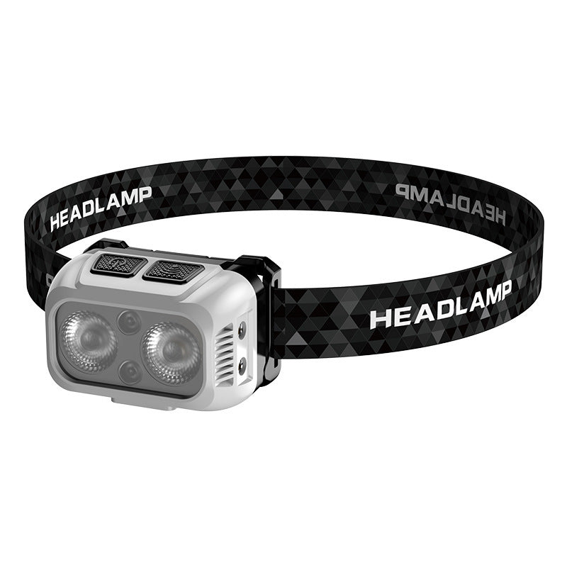 Headlamp With Proximity Sensor Dual Light USB-C Fast Charge Portable Bright Head For Camping/Night Fishing/Hike HS V116