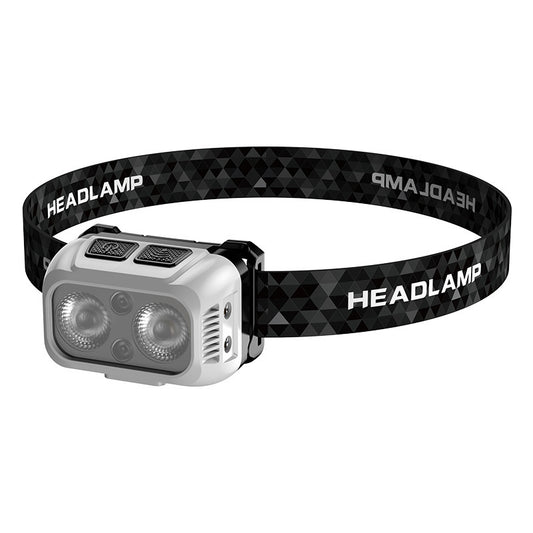 Headlamp With Proximity Sensor Dual Light USB-C Fast Charge Portable Bright Head For Camping/Night Fishing/Hike HS V116