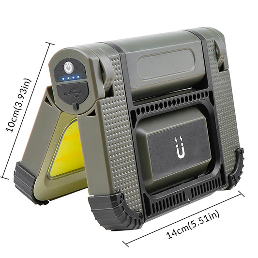 Multifunctional 180 COB LED Work Light Rechargeable 3000mAh Flashlight with Magnetic Stand Foldable Dimmable Portable Road Use T13