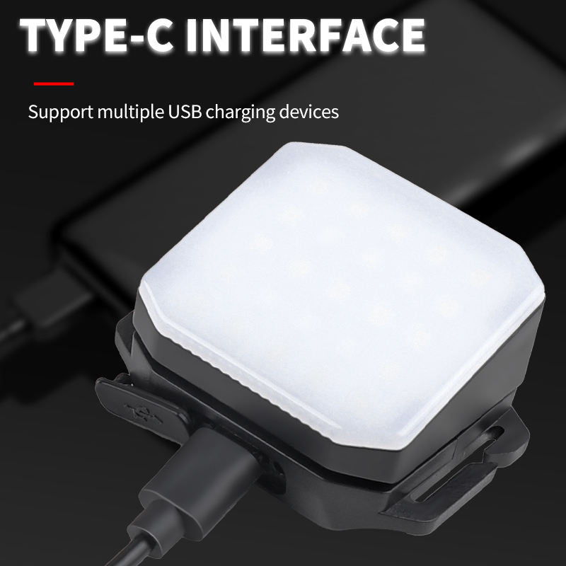 Dual-Use 25 LED COB Headlamp White & Red Light Sports Knitted Hat with 4 Modes USB Type-C Charging Warning Headlight 5828-1