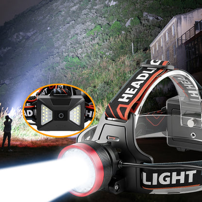 High Beam 18650 Rechargeable Battery Super Bright Multifilament LED Camping Headlamp Adjustable Beam Waterproof Portable BT203