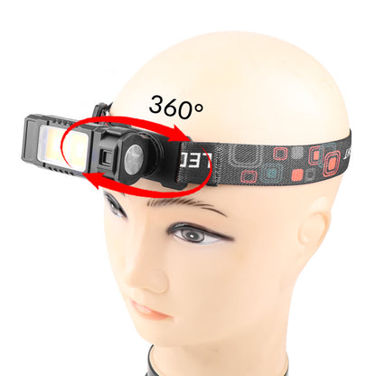 Strong Light COB LED Digital Power Display Headlight Tail Magnet 360° Rotation Headlight Waterproof IPX4 Mini Work Lighting