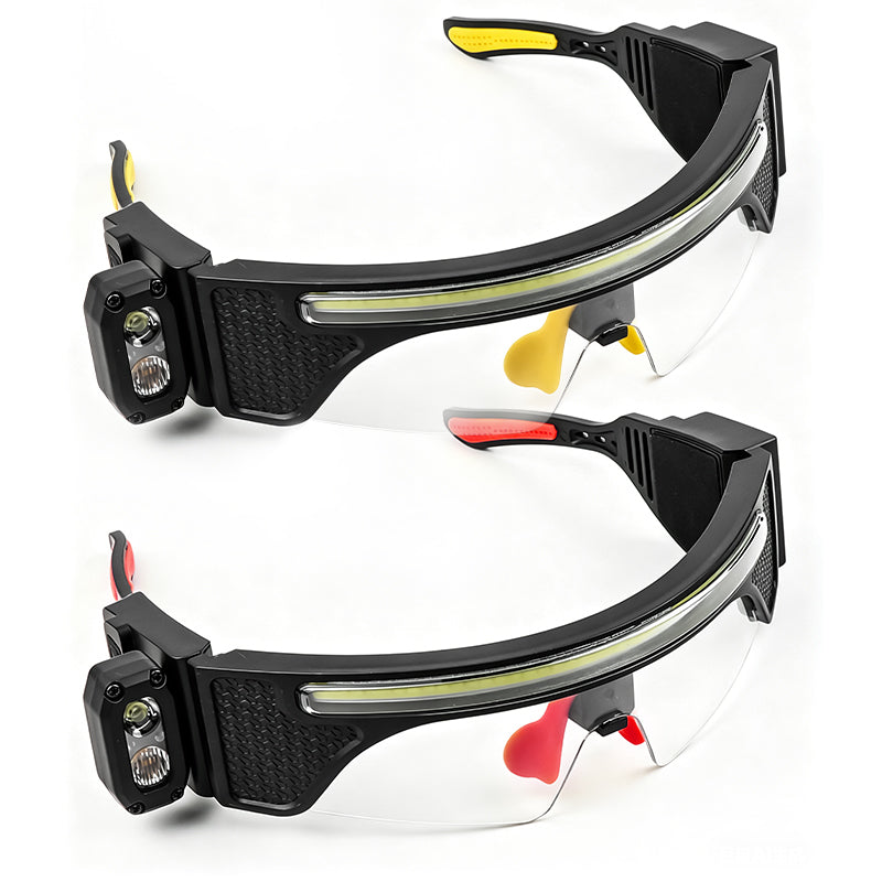 Rechargeable LED Head Glasses Work Light with Motion Sensor Eyeglass Clip for Camping & Car Repair-5 Modes IP44 MX5565