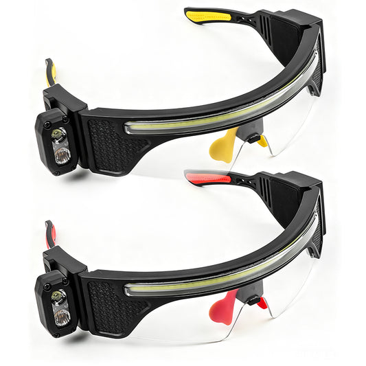 Rechargeable LED Head Glasses Work Light with Motion Sensor Eyeglass Clip for Camping & Car Repair-5 Modes IP44 MX5565