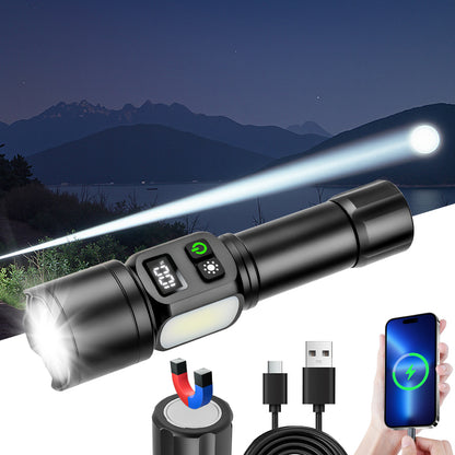 Rechargeable Aluminum Alloy Camping Flashlight with USB Charging 1200 Lumens Adjustable Beam Torchlight 1598
