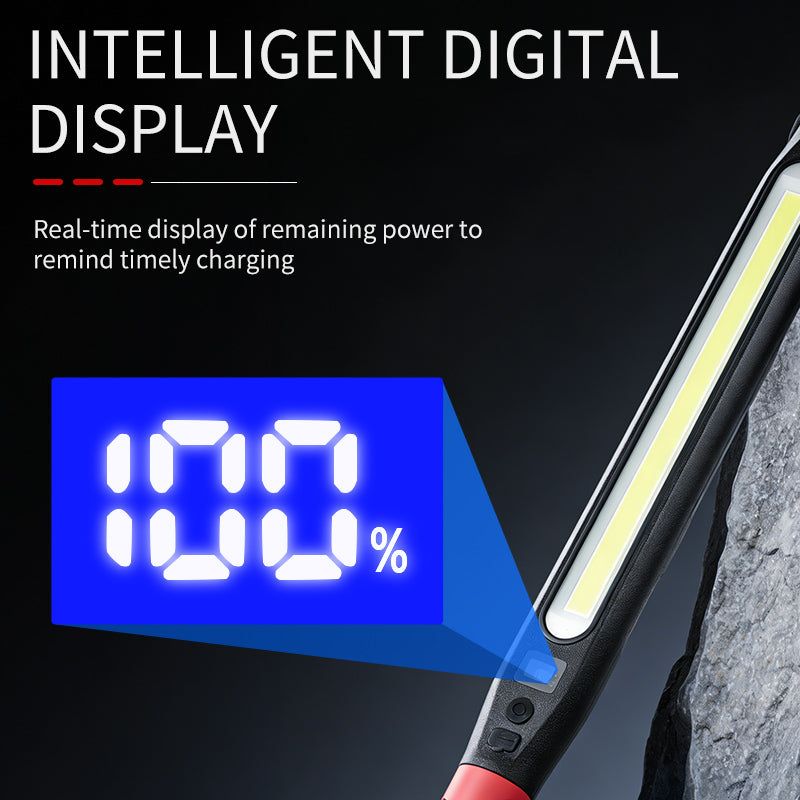 Multifunctional COB Work Light 72 LED Warm White Portable 360 Degree Rotating ABS Magnetic with Battery Display ZJ-8905