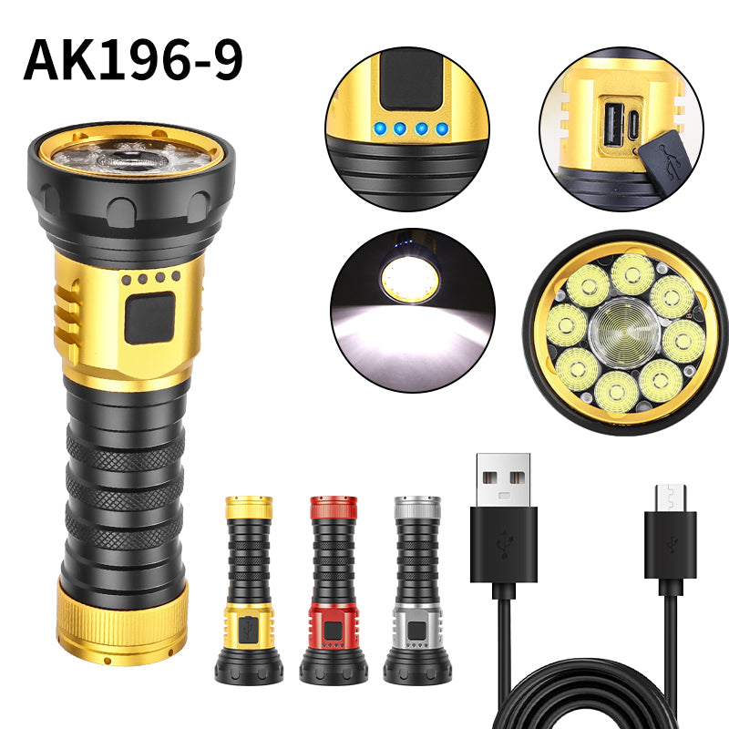 Colorful New Design Multi-Bulb Large Light Cup High Lumen Magnet Torch Portable Waterproof Tactical Flashlight Long Range Flash